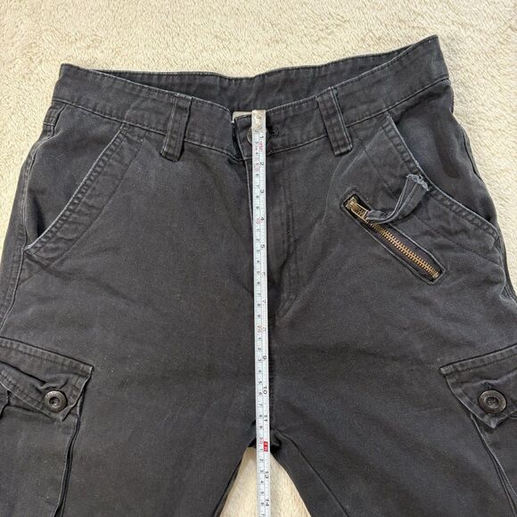 Y2K Cargo Pants 30x29 Black Utility Grunge Goth Skater Cotton - Picture 7 of 9